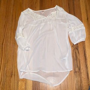 white cover up blouse